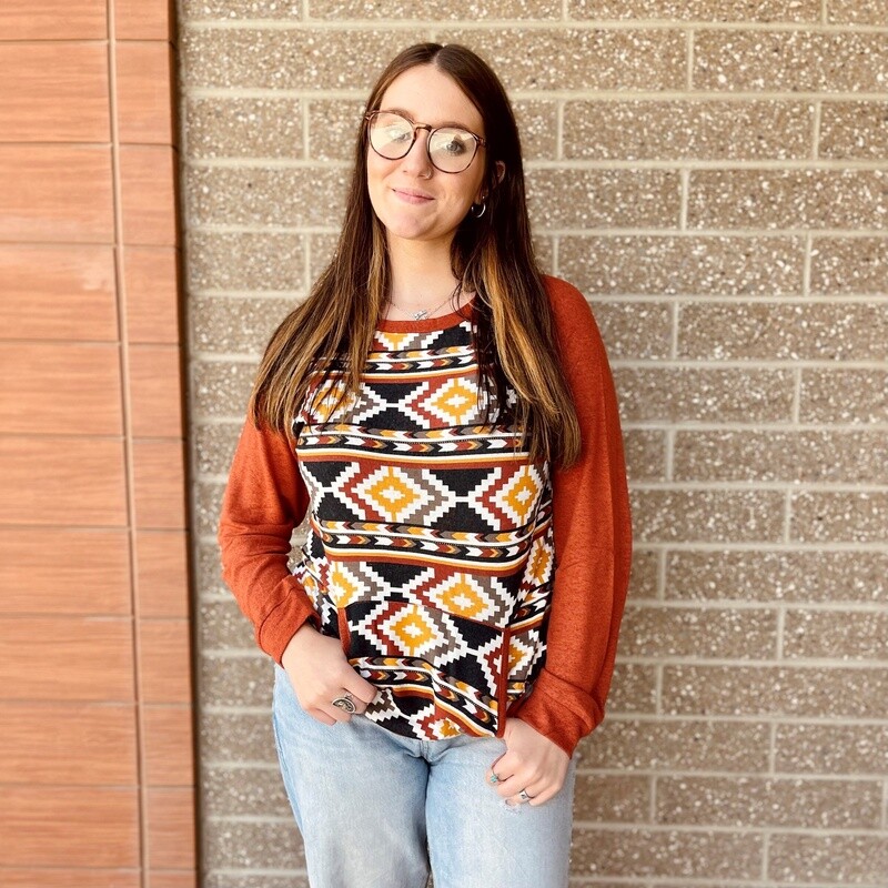Ladies Cruel Pendleton Round-Up Aztec Long Sleeve Tee