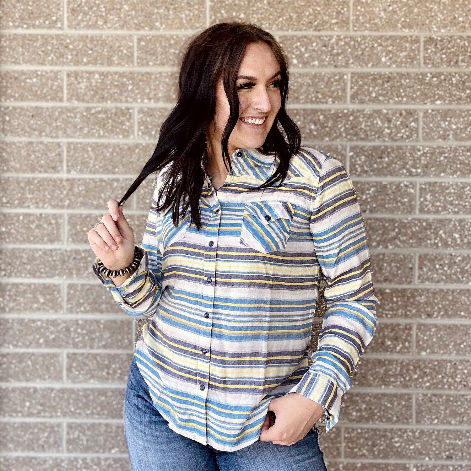 Ladies Cruel Pendleton Round-Up Long Sleeve Snap