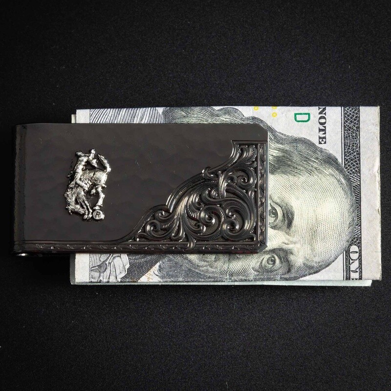 Pendleton Round-Up Montana Silversmiths Black Nickel Money Clip