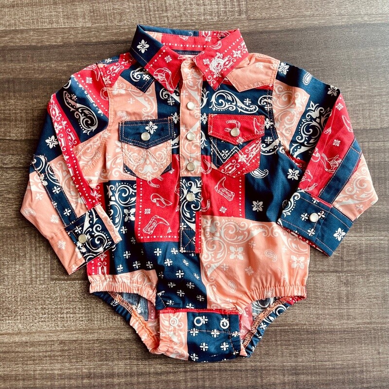 Infant Girls Wrangler Pendleton Round-Up Snap Onesie