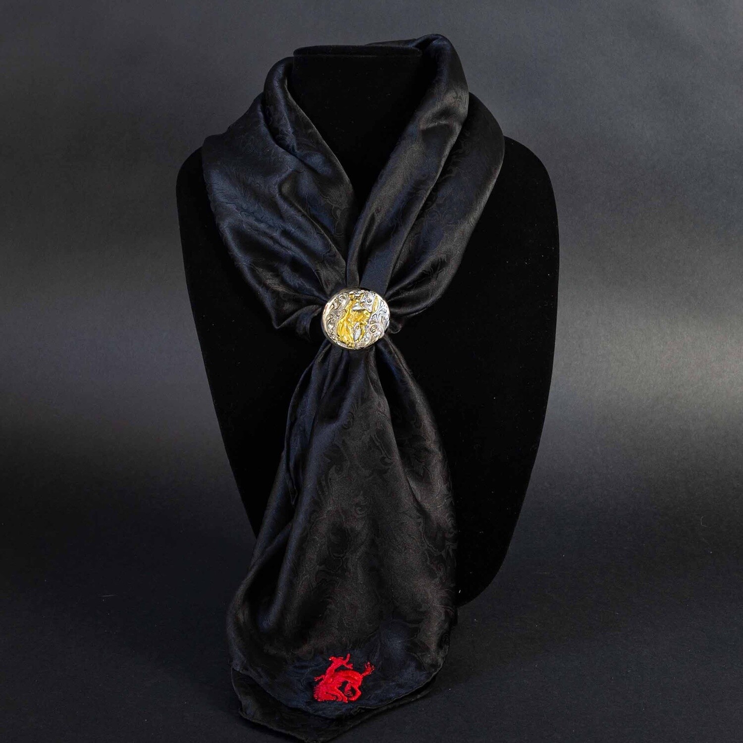 Pendleton Round-Up Black Jacquard Silk Wild Rag