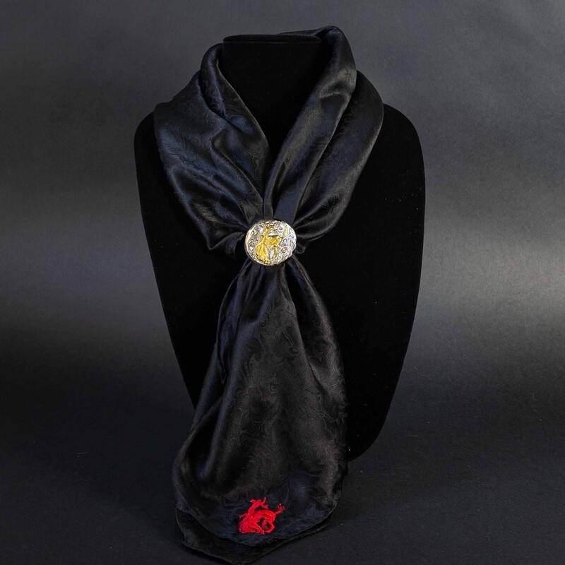 Pendleton Round-Up Black Jacquard Silk Wild Rag