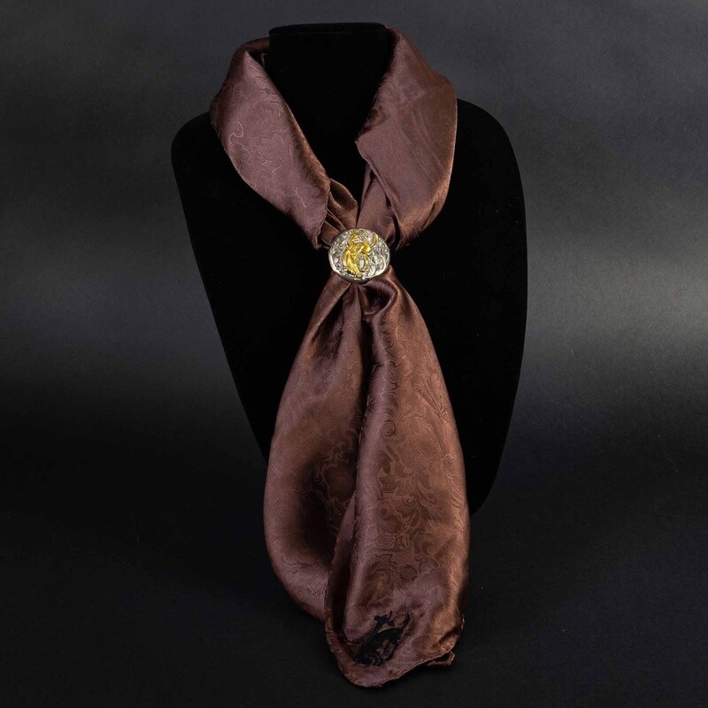 Pendleton Round-Up Chocolate Jacquard Silk Wild Rag