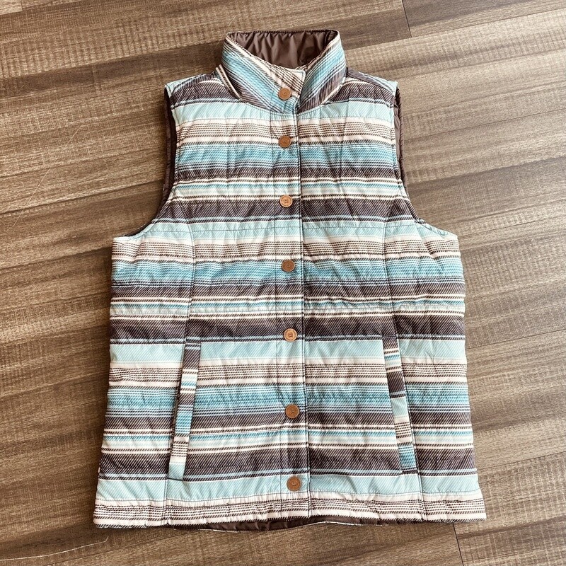 Ladies Cinch Pendleton Round-Up Blue  Stripe Reversible Vest