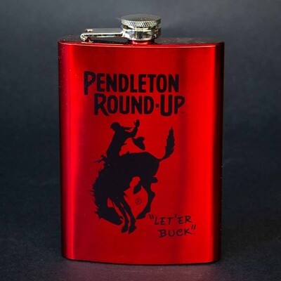 Pendleton Round-Up Red Flask