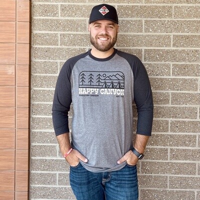 Men's Happy Canyon Line Art Raglan Tee