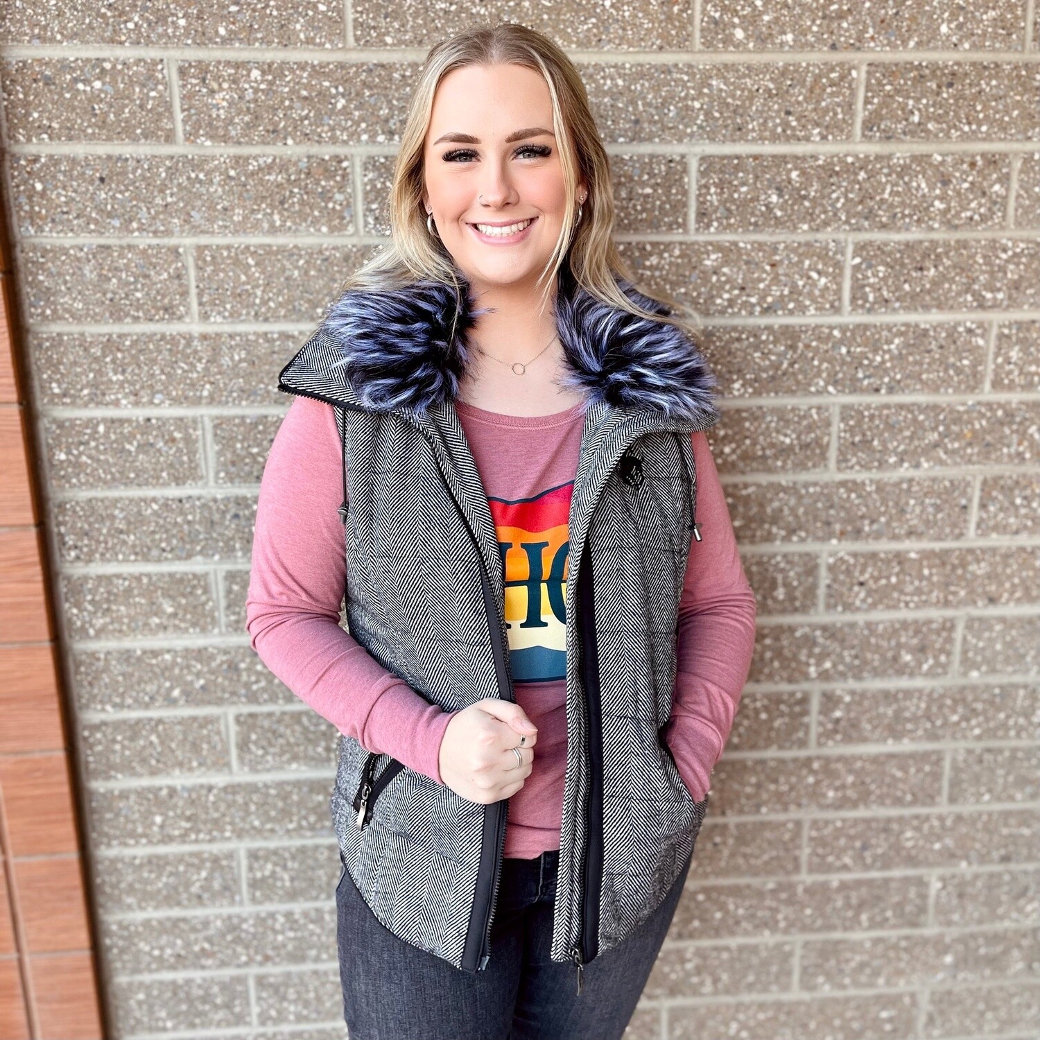 Ladies MontanaCo Pendleton Round-Up Herringbone Vest