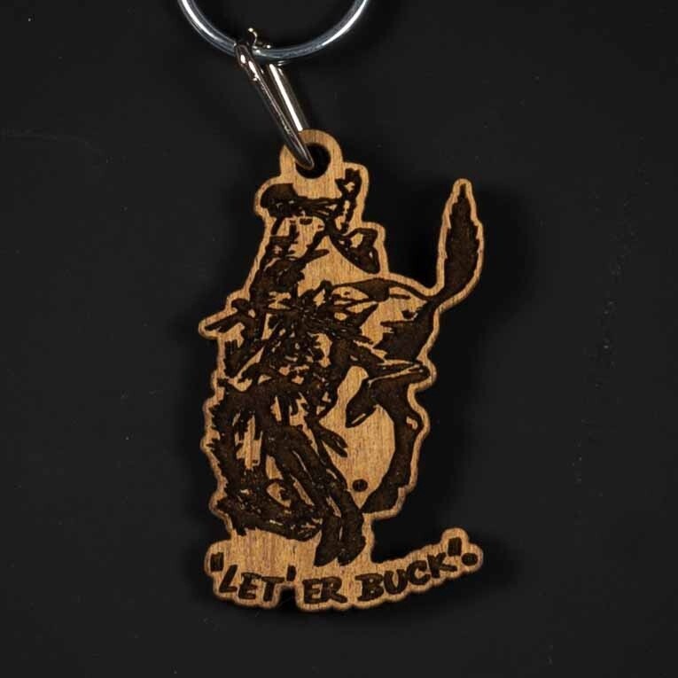 Pendleton Round-Up Wooden Bucking Horse Keychain