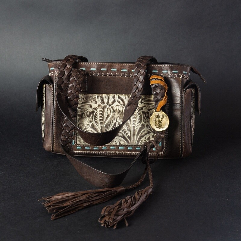 Pendleton Round-Up Ariat Tooled Leather Conceal Carry Purse
