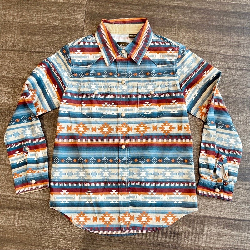 Youth Girls Roper Pendleton Round-Up Aztec Long Sleeve Snap