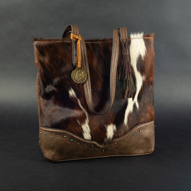Pendleton Round-Up Tony Lama Hair On Brindle Tote