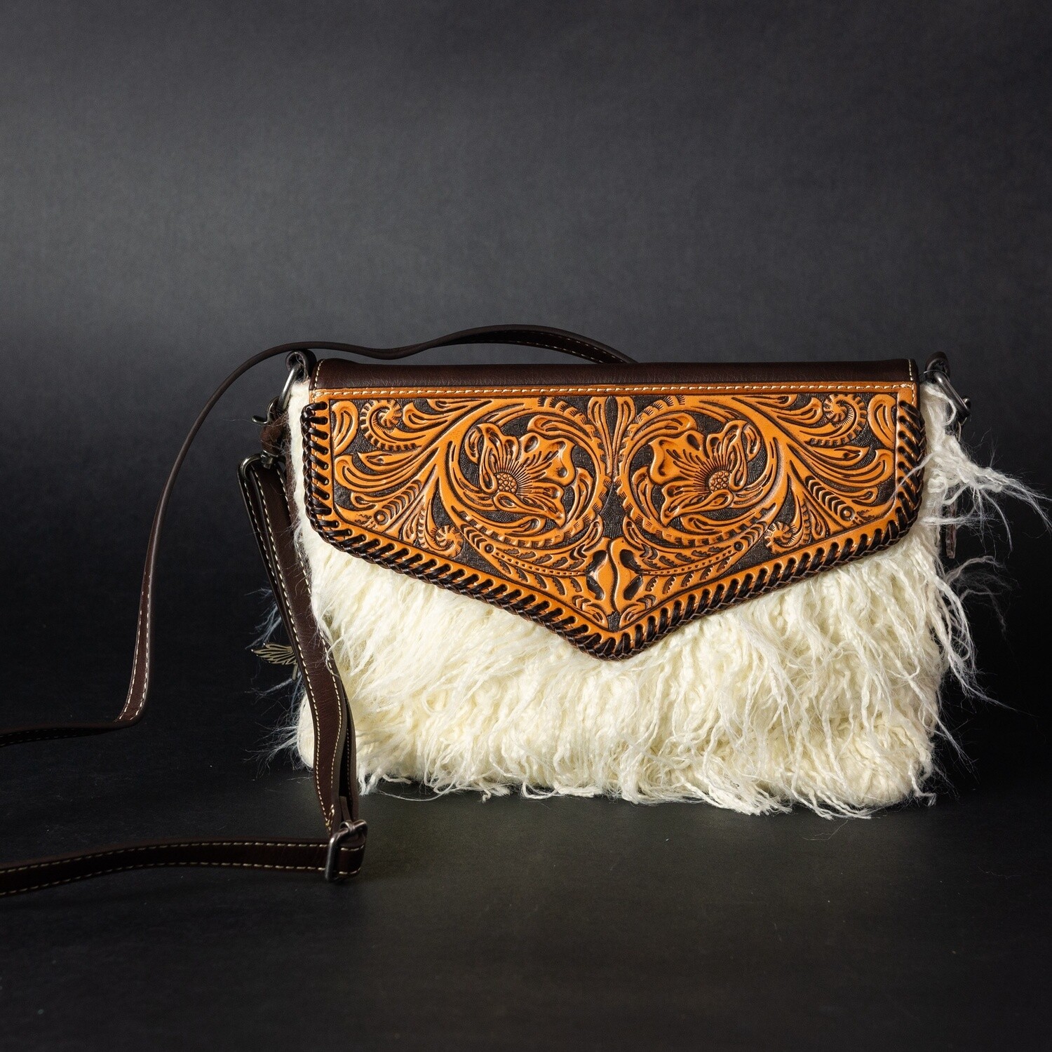 Pendleton Round-Up Angora Tooled Crossbody Bag