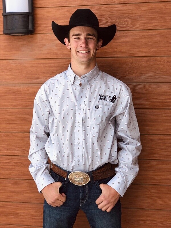 Men&#39;s Cinch Pendleton Round-Up Gray/Aztec Long Sleeve Button Up