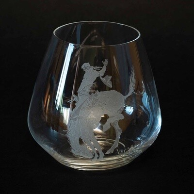 Pendleton Round-Up Crystal Stemless Wine Glass