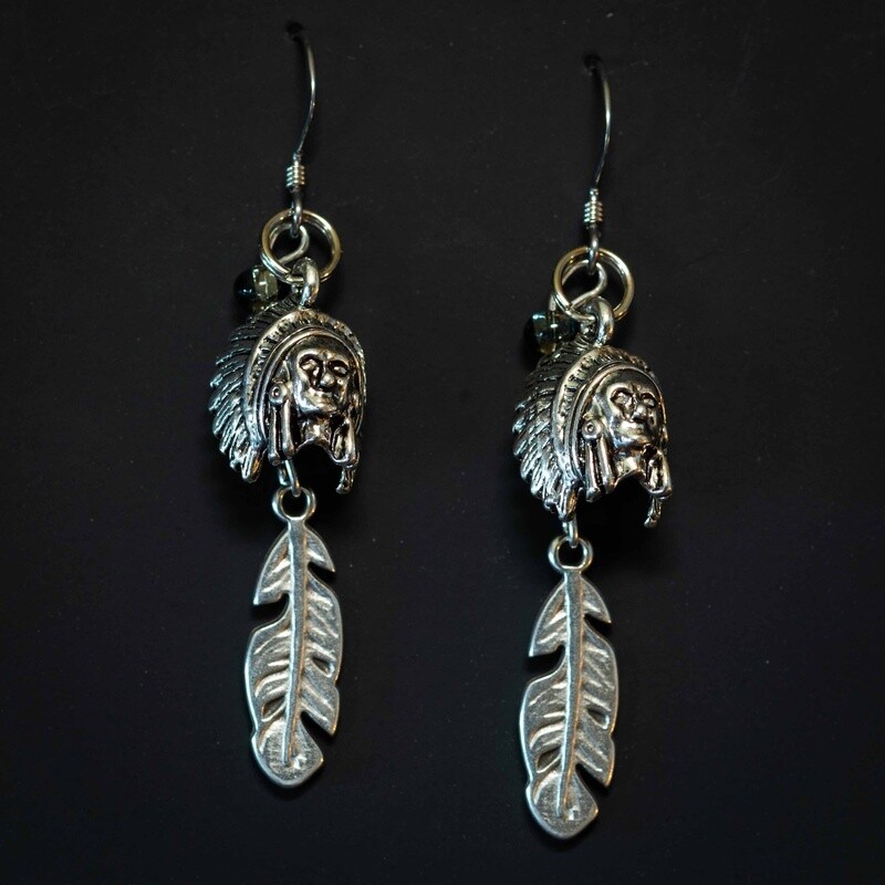 Happy Canyon Metallic Feather Earrings