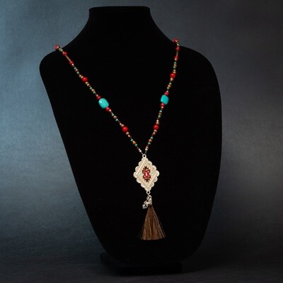 Pendleton Round-Up Horsehair Chama Tassel Necklace