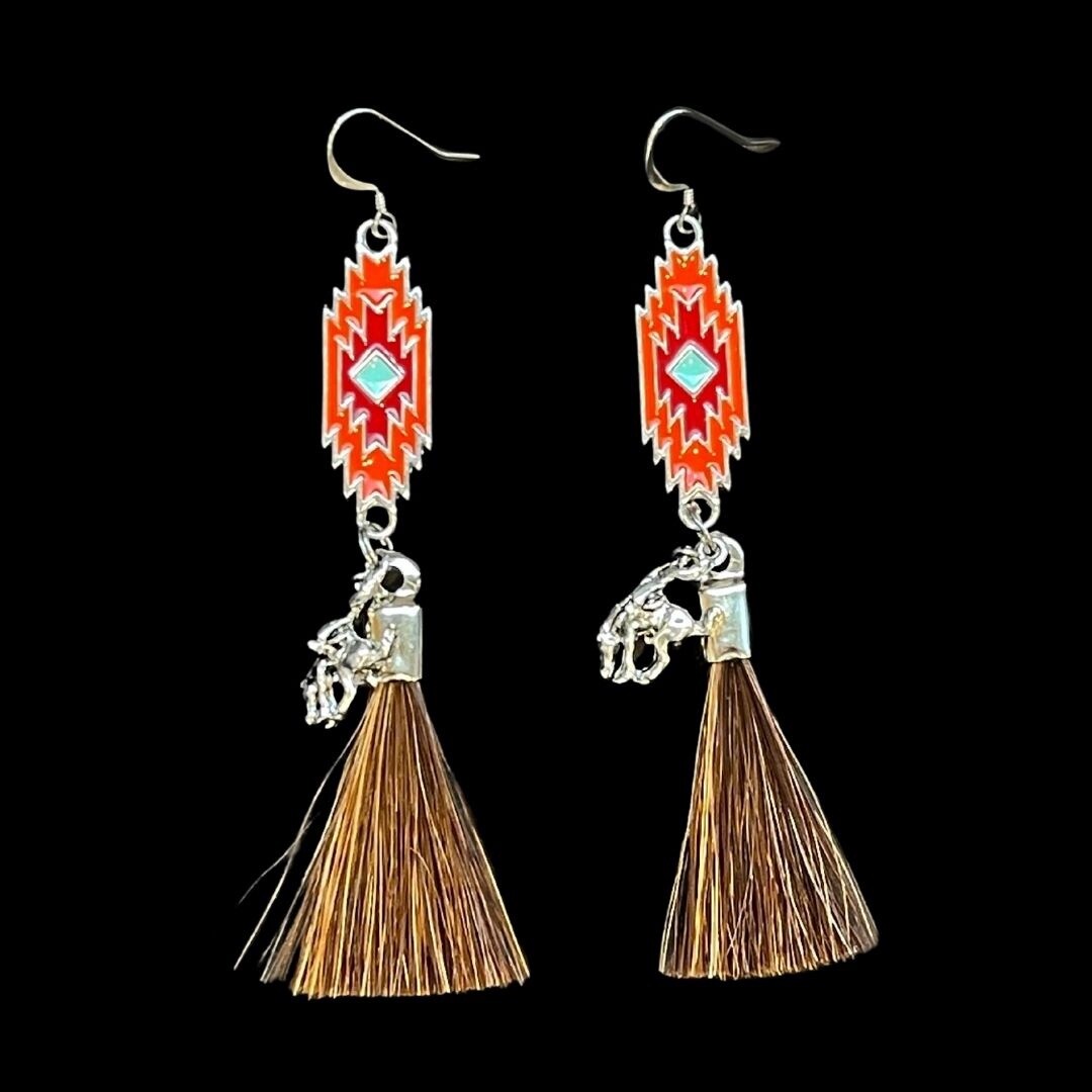 Pendleton Round-Up Horsehair Sedona Aztec Earrings