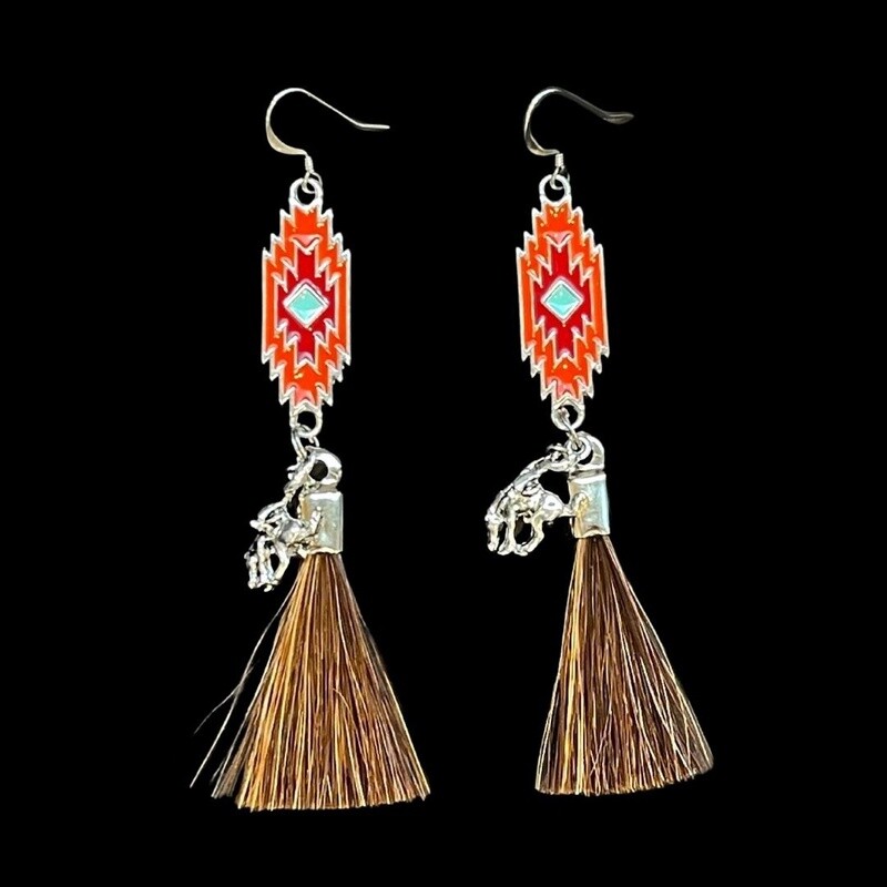 Pendleton Round-Up Horsehair Sedona Aztec Earrings