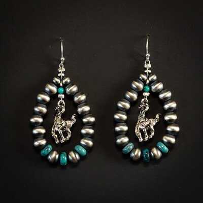 Pendleton Round-Up Navajo Pearl Turquoise Earrings