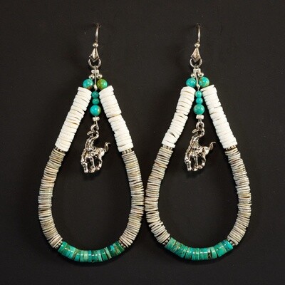 Pendleton Round-Up Turquoise Shell Earrings