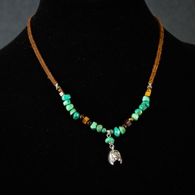 Happy Canyon Suede Turquoise Necklace