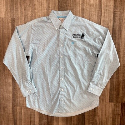 Men&#39;s Cinch Pendleton Round-Up Blue &amp; White Diamond Long Sleeve Button Up