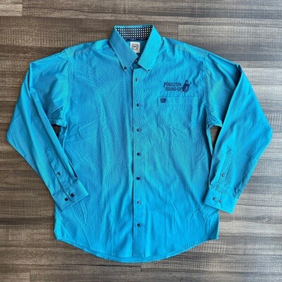 Men&#39;s Cinch Pendleton Round-Up Long Sleeve Teal Pinstripe Button Up