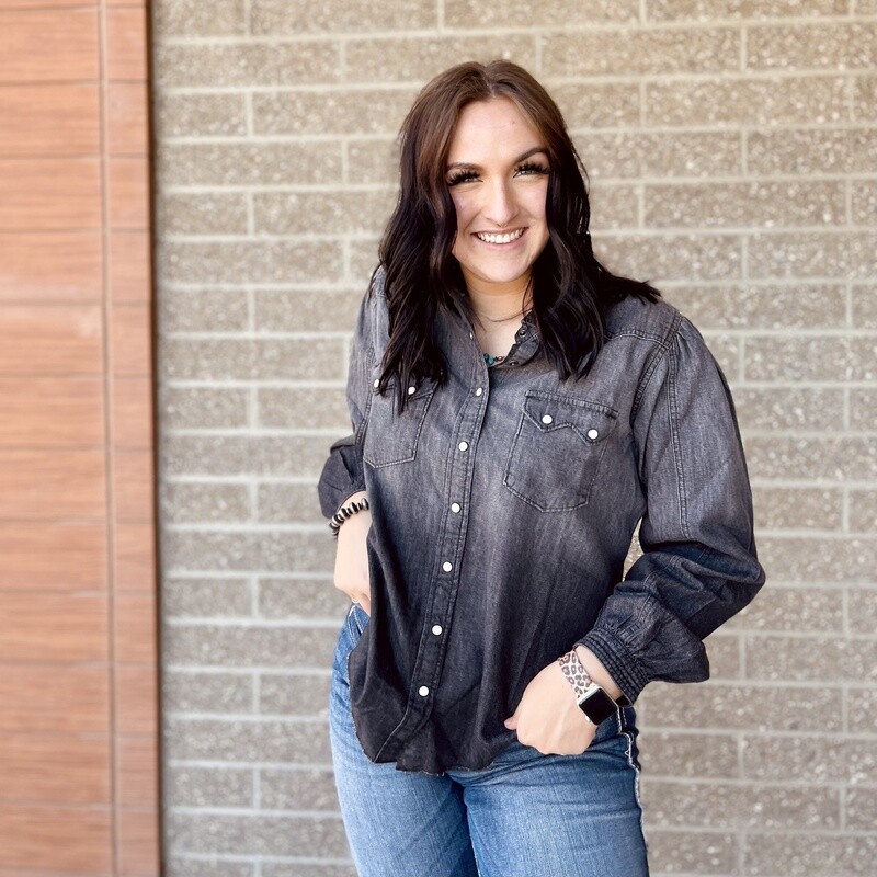 Ladies Cruel Pendleton Round-Up Chambray Long Sleeve Snap