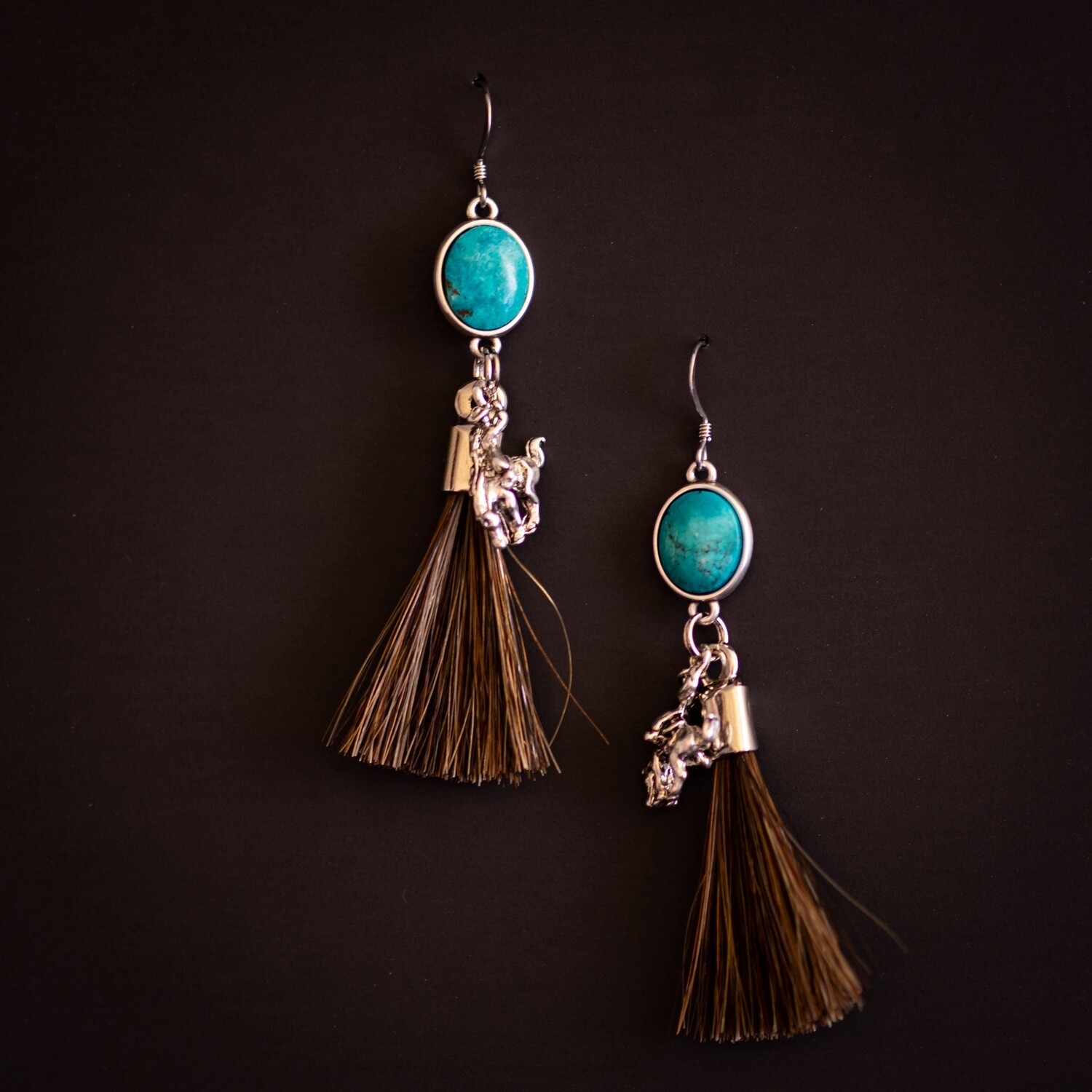 Pendleton Round-Up Kingman Turquoise Tassel Earrings