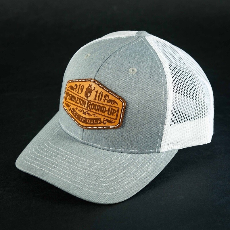 Pendleton Round-Up Gray Leather Patch Hat
