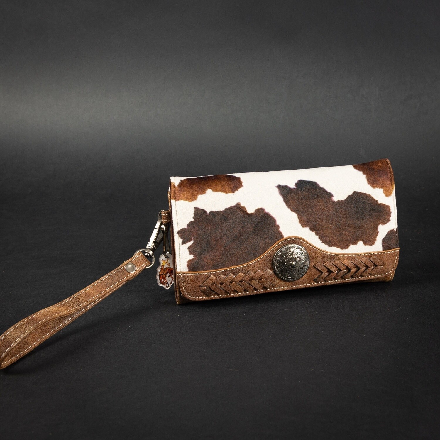 Pendleton Round-Up Suede Cow Print Wallet