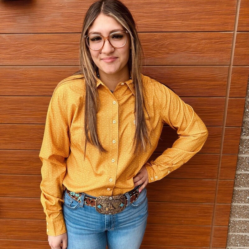 Ladies Cinch ArenaFlex Pendleton Round-Up Gold Long Sleeve Button
