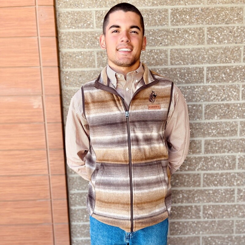 Men&#39;s Cinch Pendleton Round-Up Brown Striped Vest