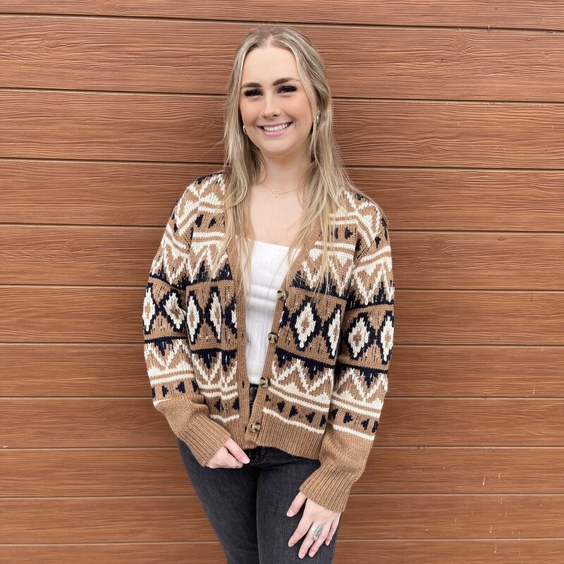 Ladies Stetson Pendleton Round-Up Aztec Sweater Cardigan