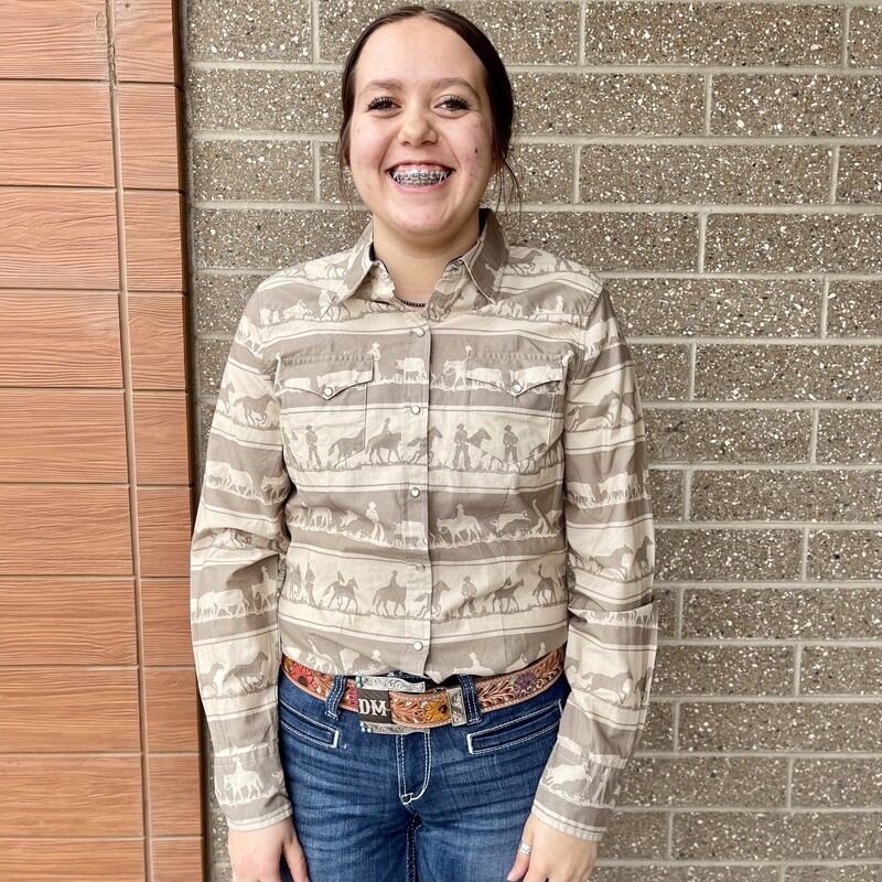 Ladies Roper Pendleton Round-Up Retro Long Sleeve Snap