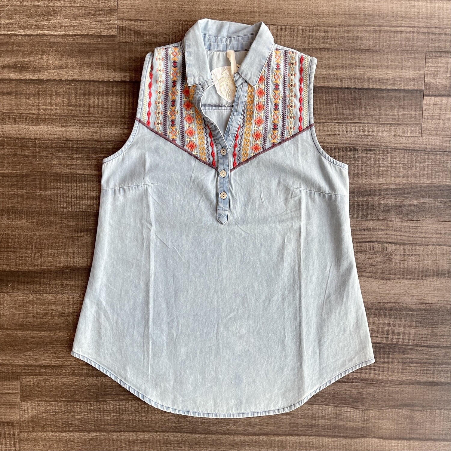 Ladies Roper Pendleton Round-Up Sleeveless Denim Top