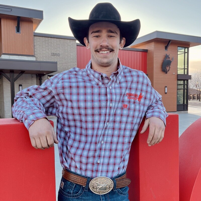 Men&#39;s Cinch Pendleton Round-Up Red Plaid Long Sleeve Button Up