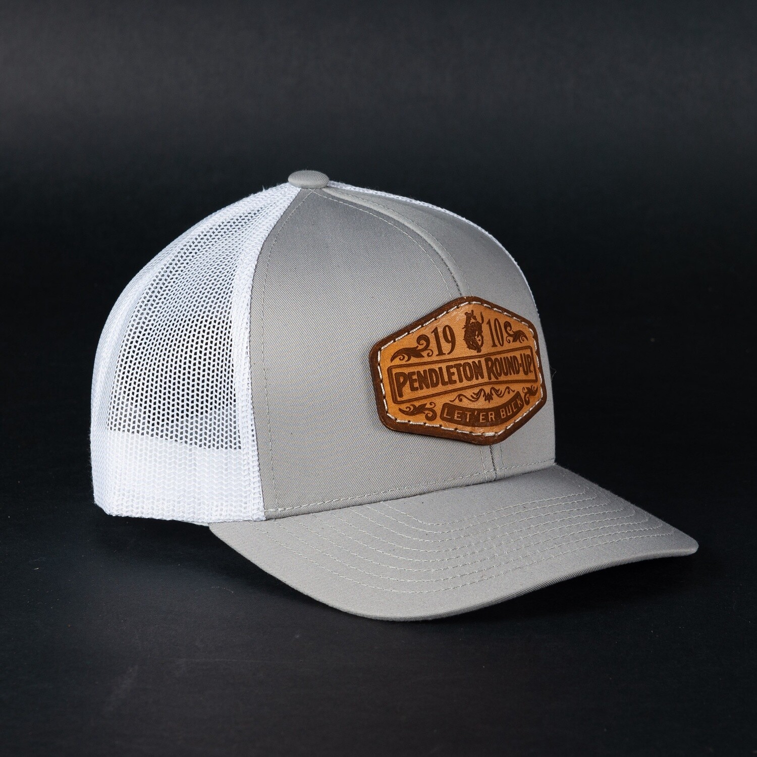 Pendleton Round-Up Solid Gray Leather Patch Hat