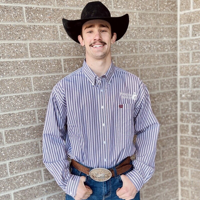 Men&#39;s Cinch Pendleton Round-Up Geometric Pinstripe Long Sleeve Button Up