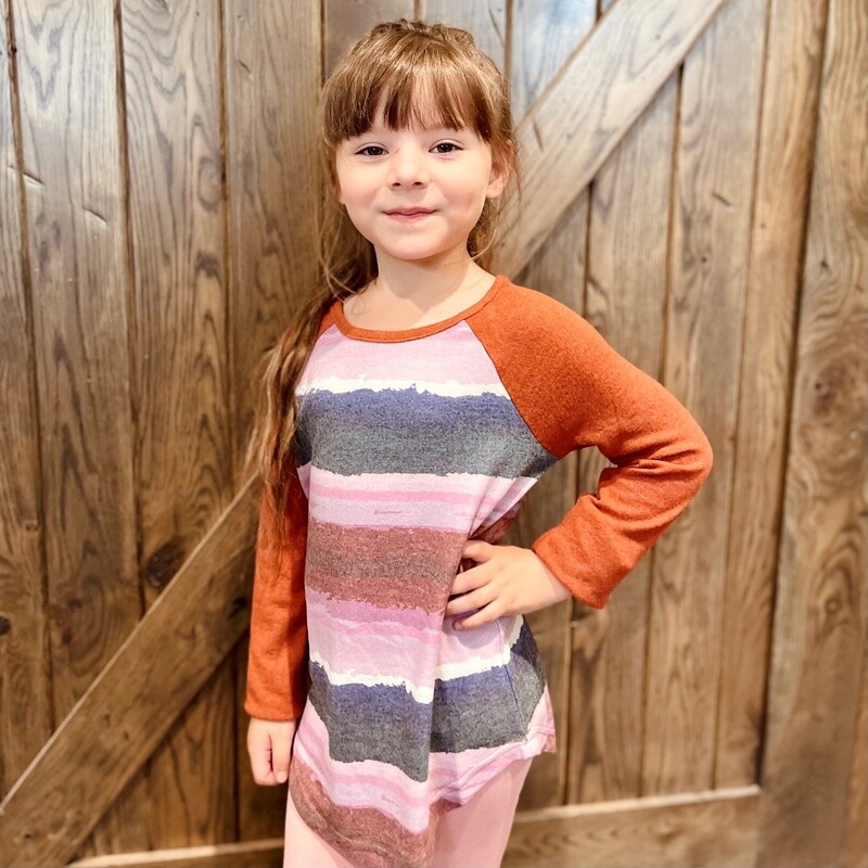 Youth Cruel Pendleton Round-Up  Striped 3/4 Sleeve Tee
