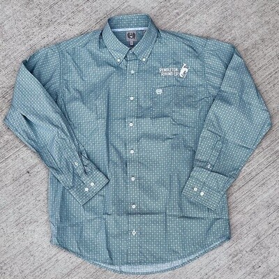 Men&#39;s Cinch Pendleton Round-Up Teal Diamond Long Sleeve Button Up