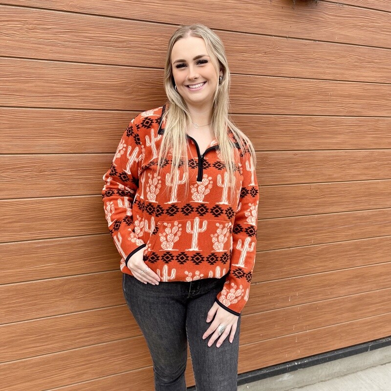 Ladies Wrangler Pendleton Round-Up Fleece 1/4 Zip Pullover