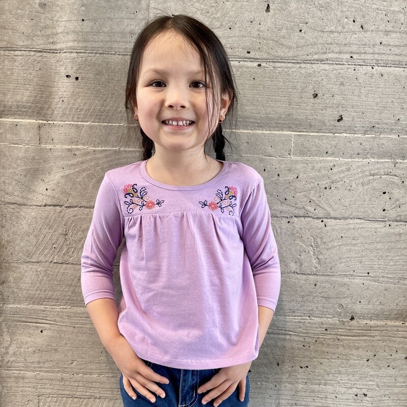 Toddler Girls Wrangler Pendleton Round-Up Embroidered Long Sleeve Tee