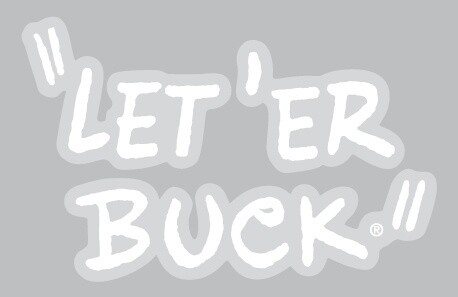 Pendleton Round-Up &quot;Let &#39;er Buck&quot; Decal - White