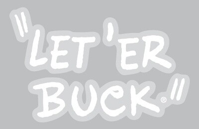 Pendleton Round-Up "Let 'er Buck" Decal - White