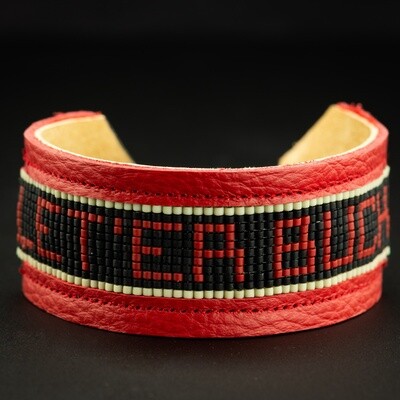 Pendleton Round-Up Leather Beaded Red Let &#39;er Buck Bracelet