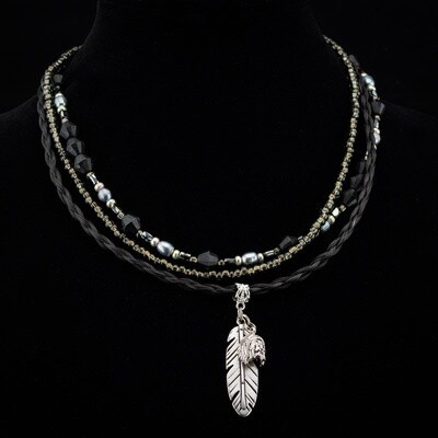 Happy Canyon Horsehair Feather Bead Necklace