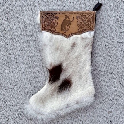 Pendleton Round-Up Gold Buckle Cowhide Stocking