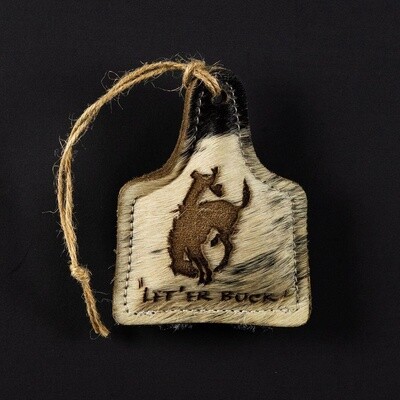 Pendleton Round-Up Cowhide Ear tag Ornament