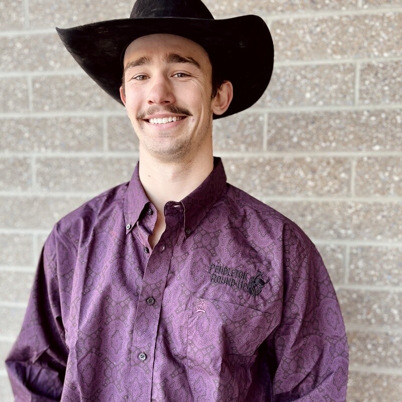 Men&#39;s Cinch Pendleton Round-Up Purple Long Sleeve Button Up